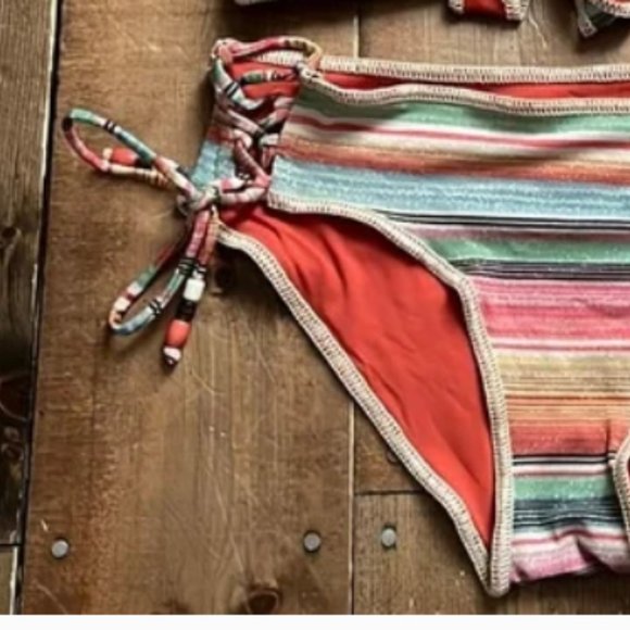 Becca West Village stripe swim bottoms, size small, worn once - Picture 4 of 4